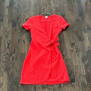 Elegant coral Wrap Dress